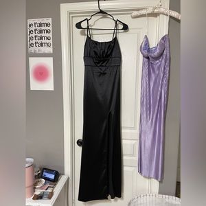 Lulus black satin dress